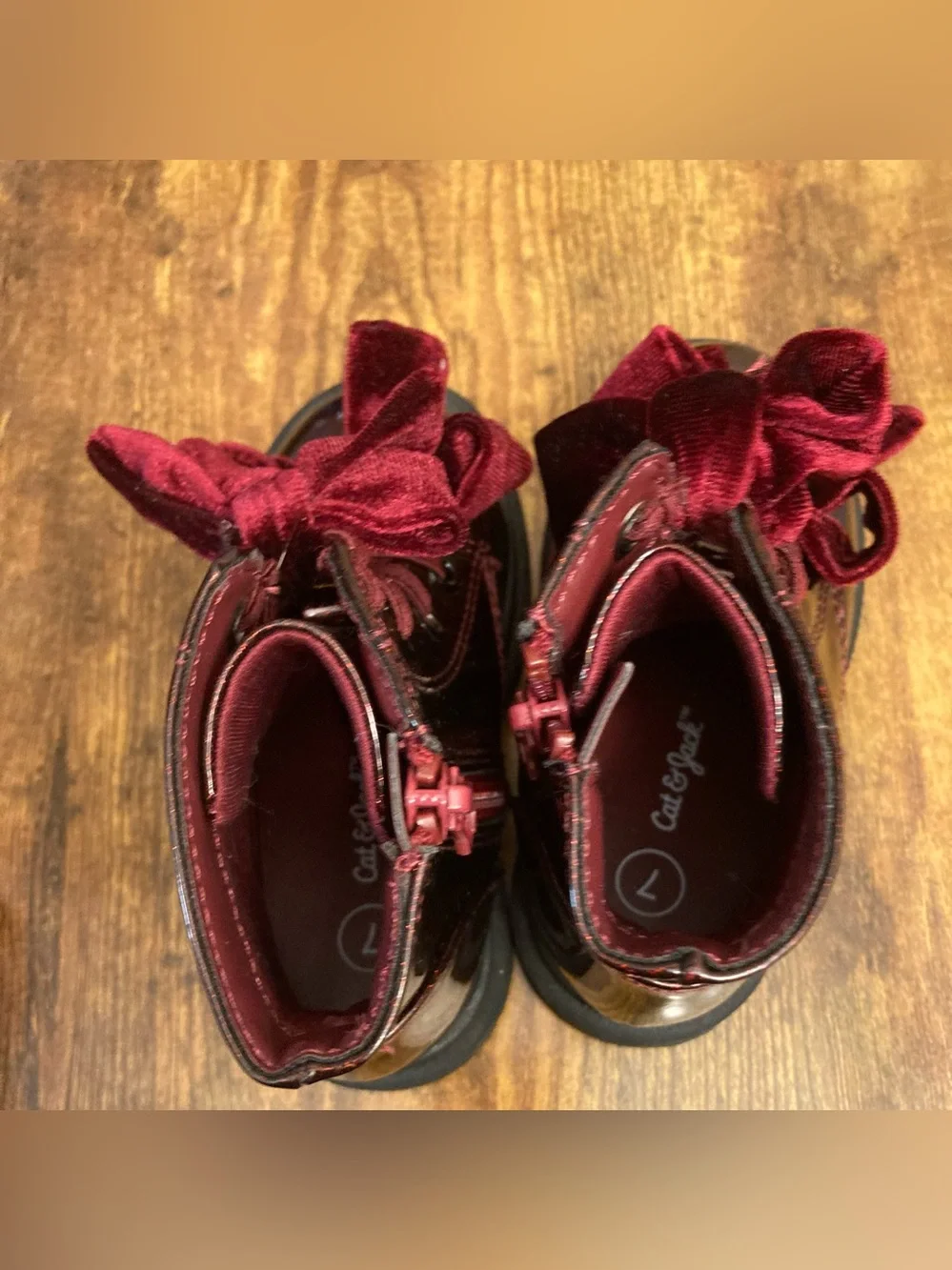 Cat & Jack Estes shimmer combat boots Size 7T